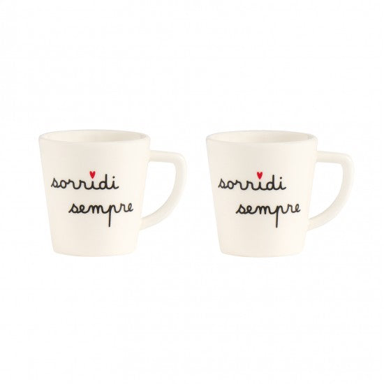 Set 2 tazzine espresso Sorridi sempre