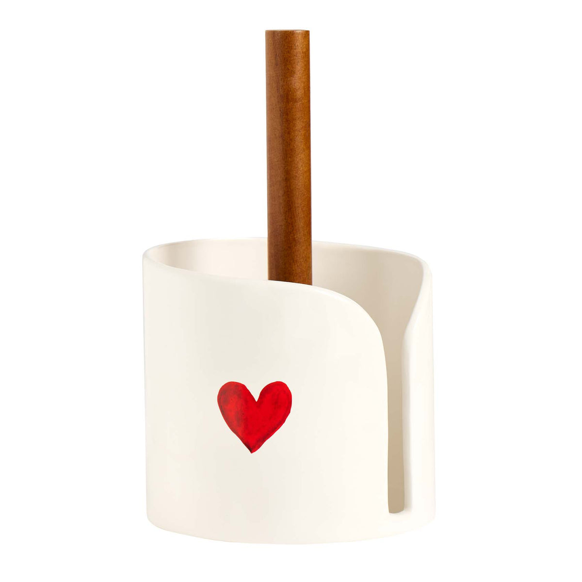 Portarotolo da cucina Cuore acquerello rosso