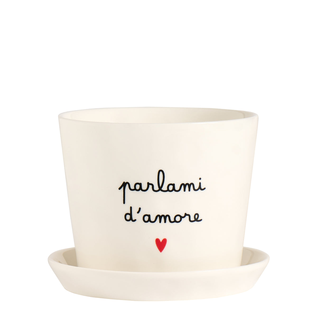 Vaso Parlami d'amore, con sottovaso