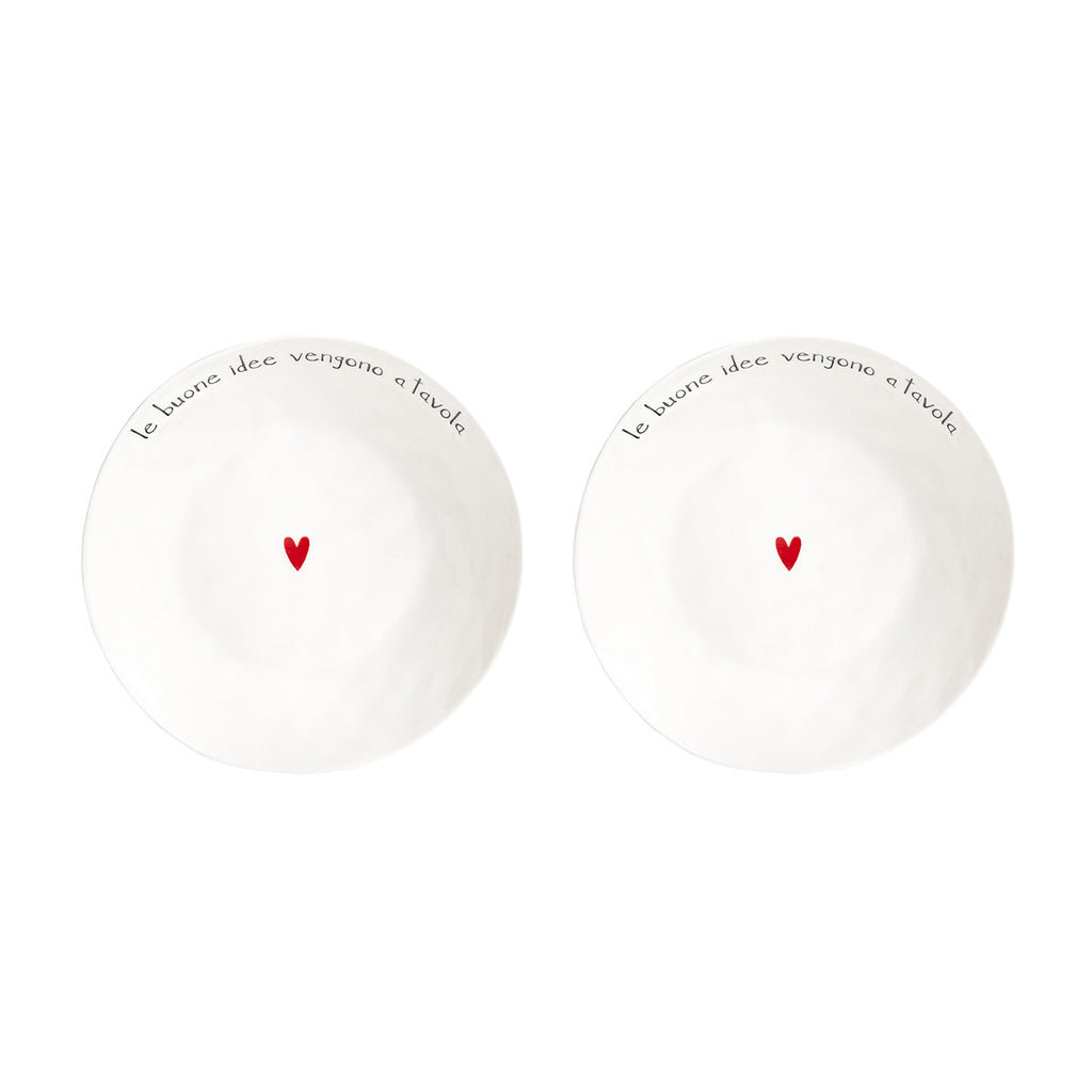 Set 2 Piatti fondi Le buone idee vengono a tavola