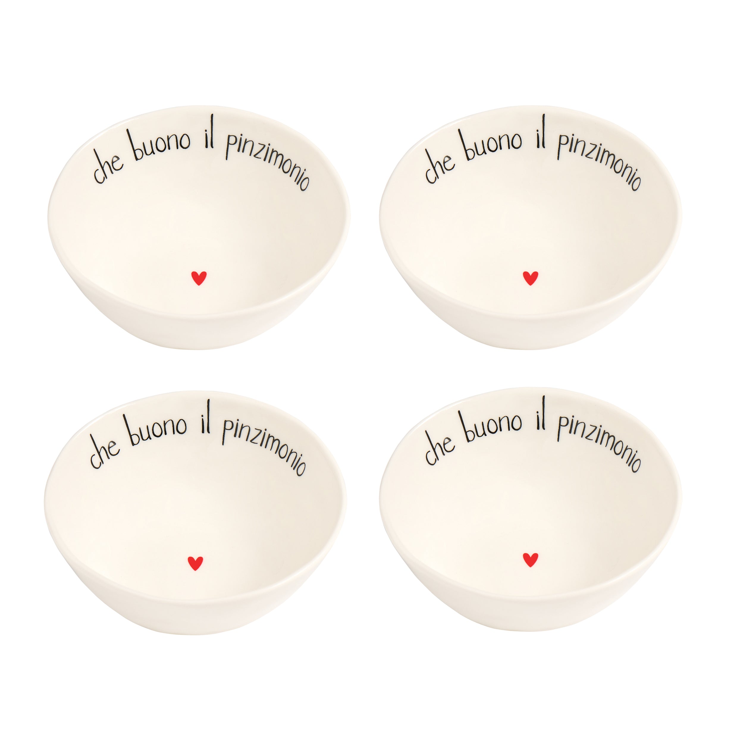 Set 4 Coppette in gres Che buono il pinzimonio