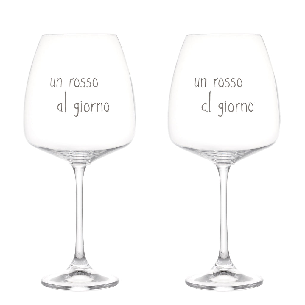 Set 2 calici vino Un rosso al giorno 77cl