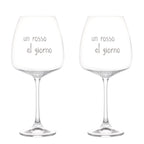 Set 2 calici vino Un rosso al giorno 77cl