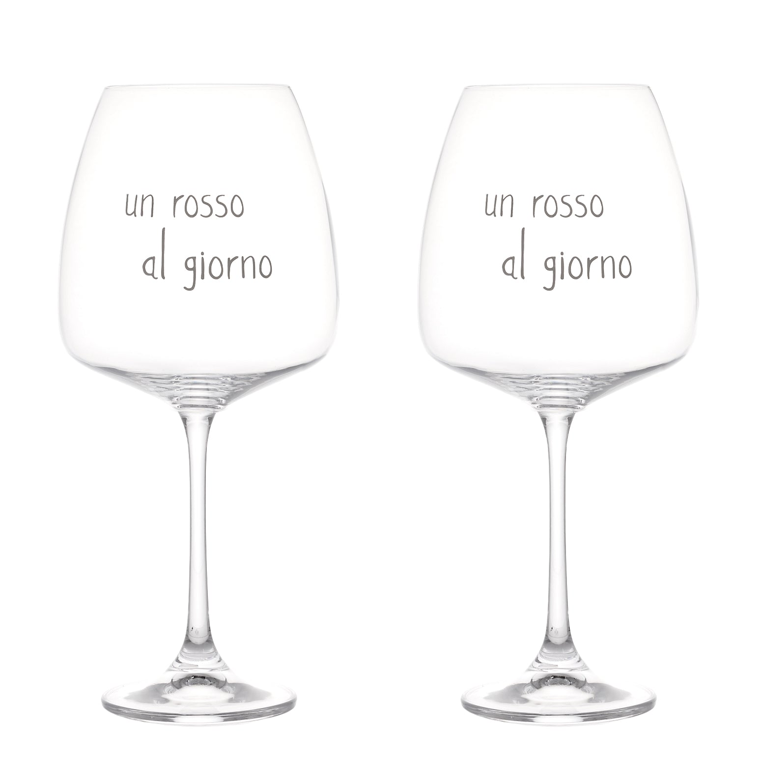 Set 2 calici vino Un rosso al giorno 77cl