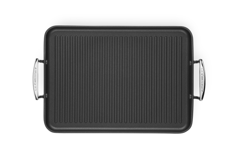 Grill grande rigato in alluminio antiaderente