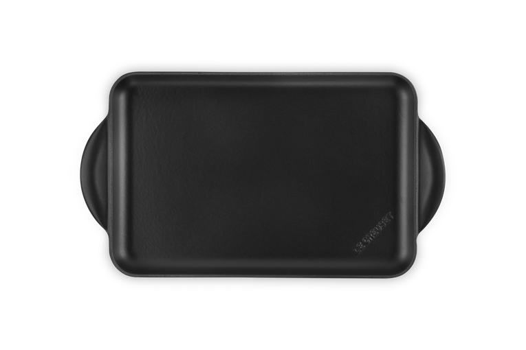 Grill rettangolare liscio Tradition in ghisa vetrificata, nera 32cm