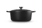 Cocotte rotonda Evolution in ghisa vetrificata, interno nero, 28cm