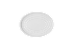 Poggiamestolo ovale in gres vetrificato bianco