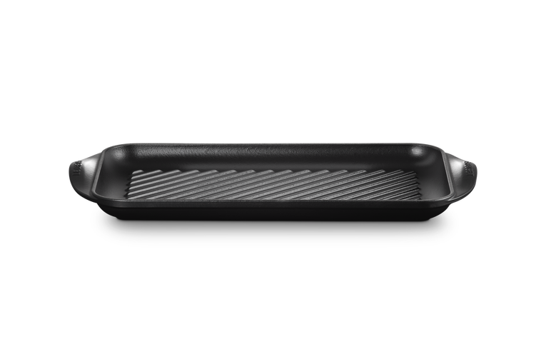 Grill rettangolare extralarge in ghisa vetrificata 47x25x32cm Nero Matt