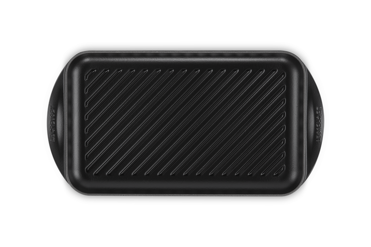 Grill rettangolare extralarge in ghisa vetrificata 47x25x32cm Nero Matt