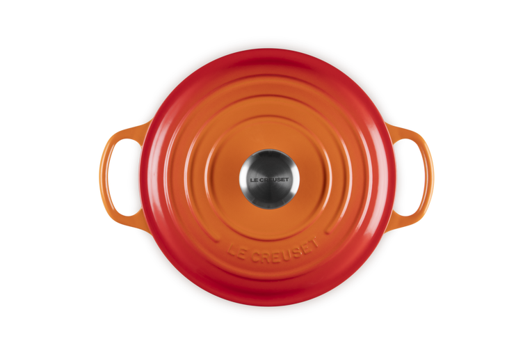 Cocotte rotonda Evolution in ghisa vetrificata arancio, 24cm
