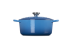 Cocotte rotonda Evolution in ghisa vetrificata blu , 28 cm