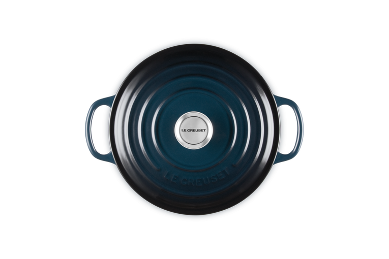 Cocotte rotonda Evolution in ghisa vetrificata blu notte,20cm