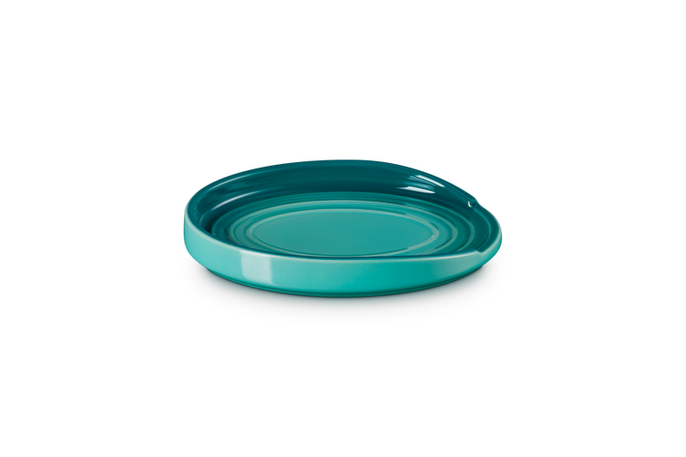 Poggiamestolo ovale in gres vetrificato blu