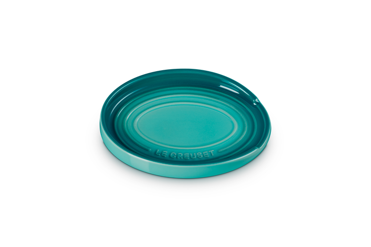 Poggiamestolo ovale in gres vetrificato blu
