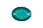 Poggiamestolo ovale in gres vetrificato blu