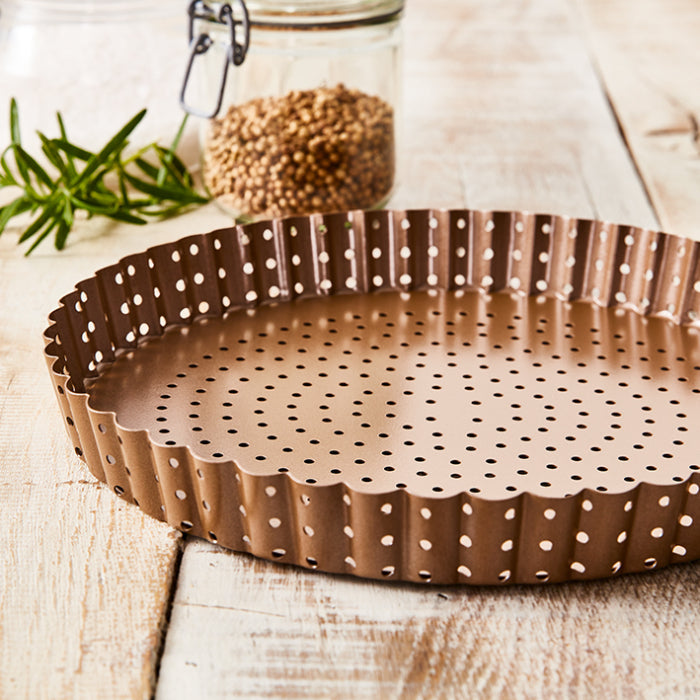 TEGLIA PER QUICHE E FLAN | 30 CM FORATA | CON FONDO MOBILE
