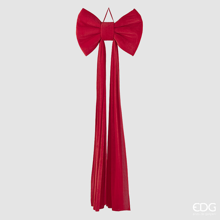 Fiocco Natalizio in Velluto H210x80 cm Rosso – Decorazione di Natale