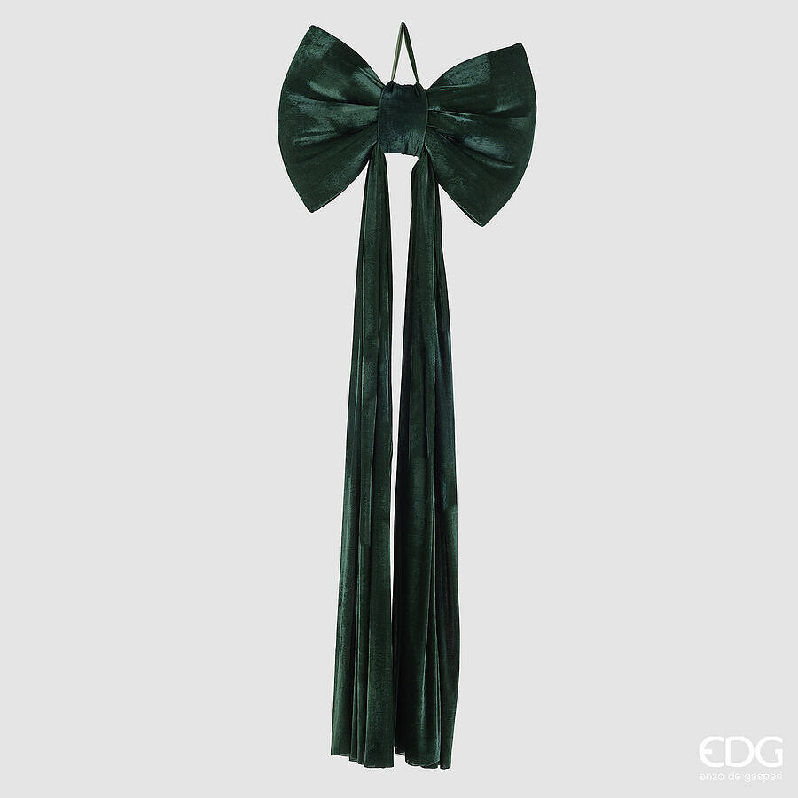 Fiocco Natalizio in Velluto H210x80 cm Verde Scuro – Addobbo di Natale