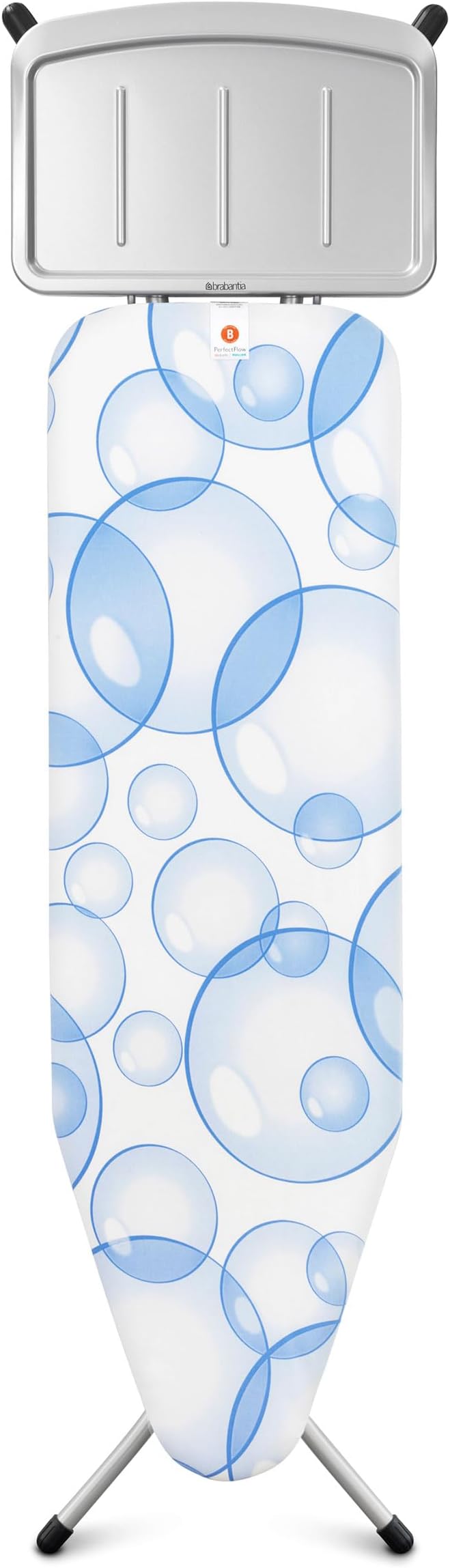 Asse da stiro 124x45 Portacaldaia Solid, telaio Metallic Grey Bubbles