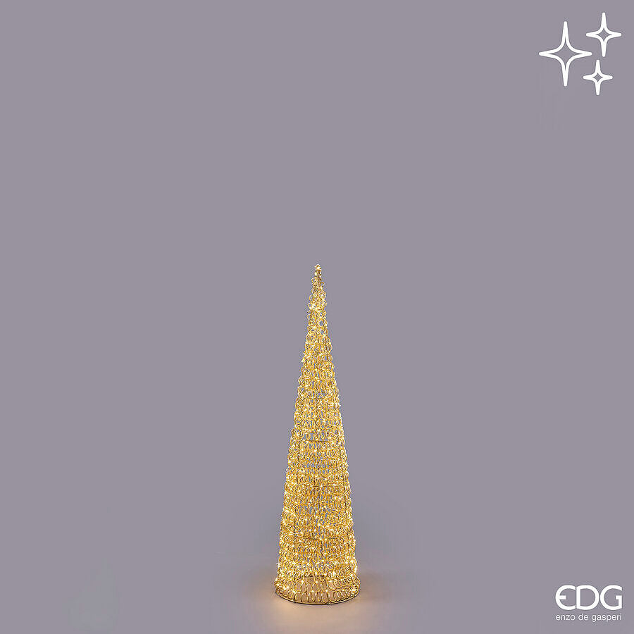 EDG Albero LED Curly Cono Oro H 120