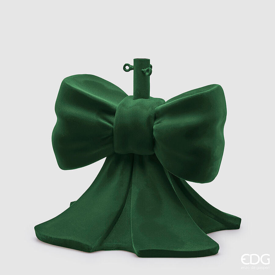 Base per Albero Natale Pino Fiocco Velluto H 45 Cm L 43 Cm L 43 Cm Verde