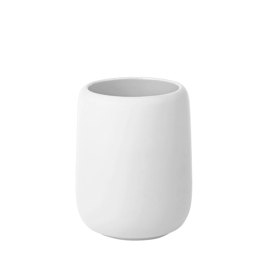 Porta spazzolino in ceramica bianco