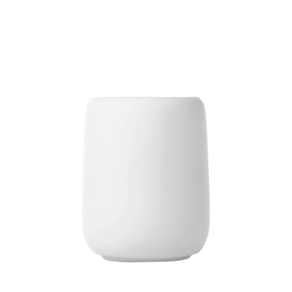 Porta spazzolino in ceramica bianco