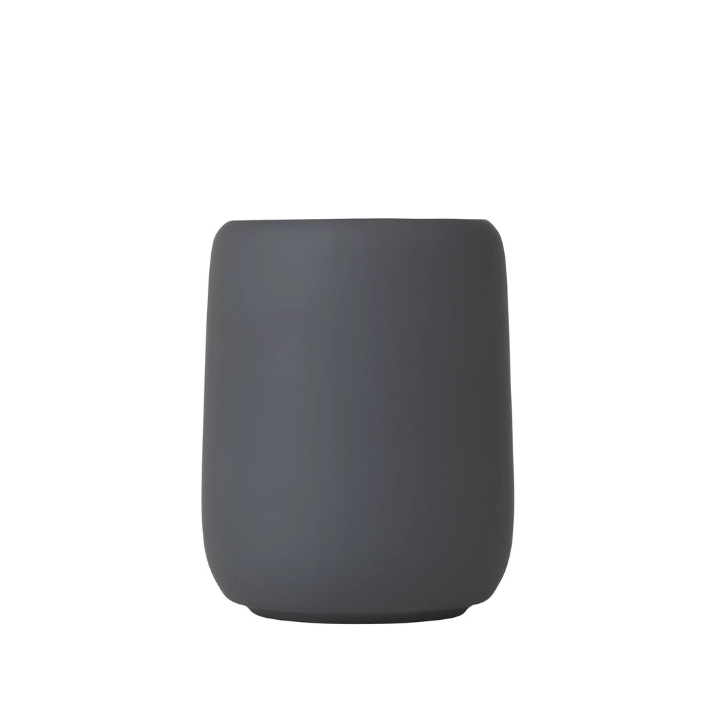 Porta spazzolino in ceramica grigio scuro Blomus