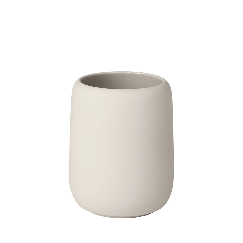 Porta spazzolino in ceramica color latte Blomus