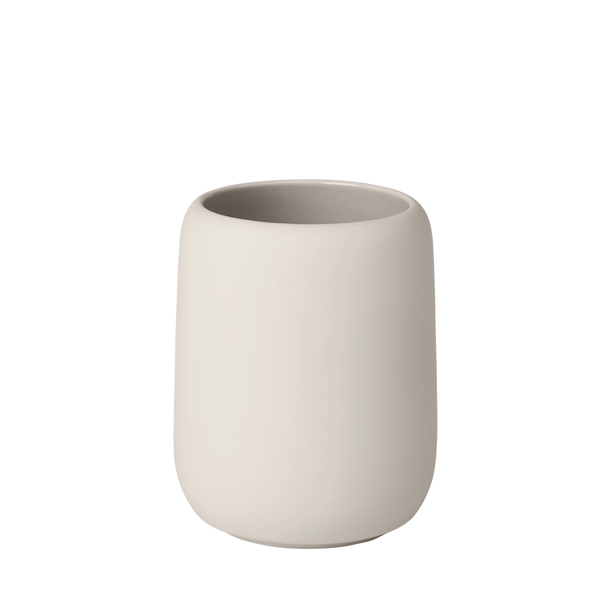 Porta spazzolino in ceramica color latte Blomus