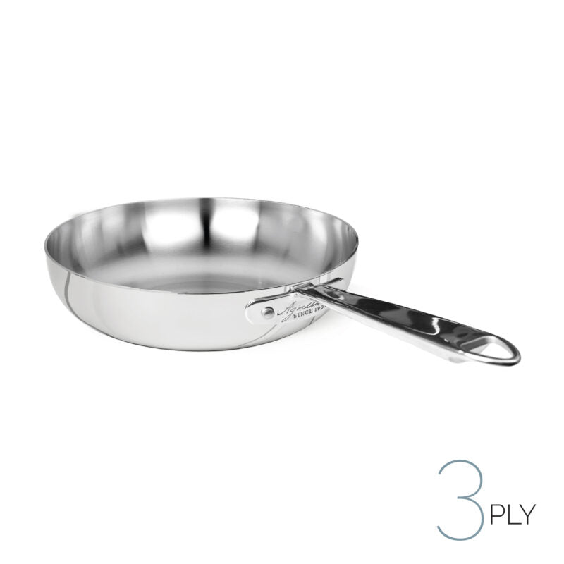 Padella svasata alta in aluinox 3ply lucido – 1 manico inox 20 cm