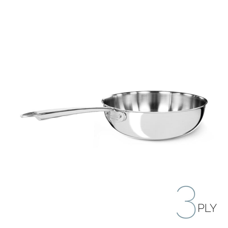 Padella a mantecare in aluinox 3ply lucido – 1 manico inox 24cm
