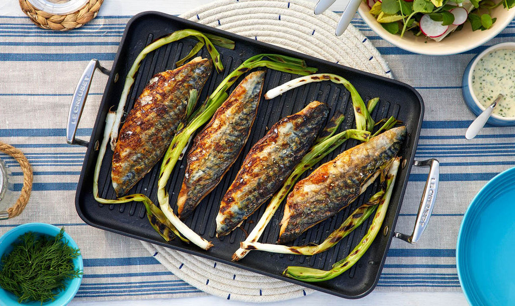 Grill grande rigato in alluminio antiaderente