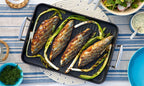 Grill grande rigato in alluminio antiaderente