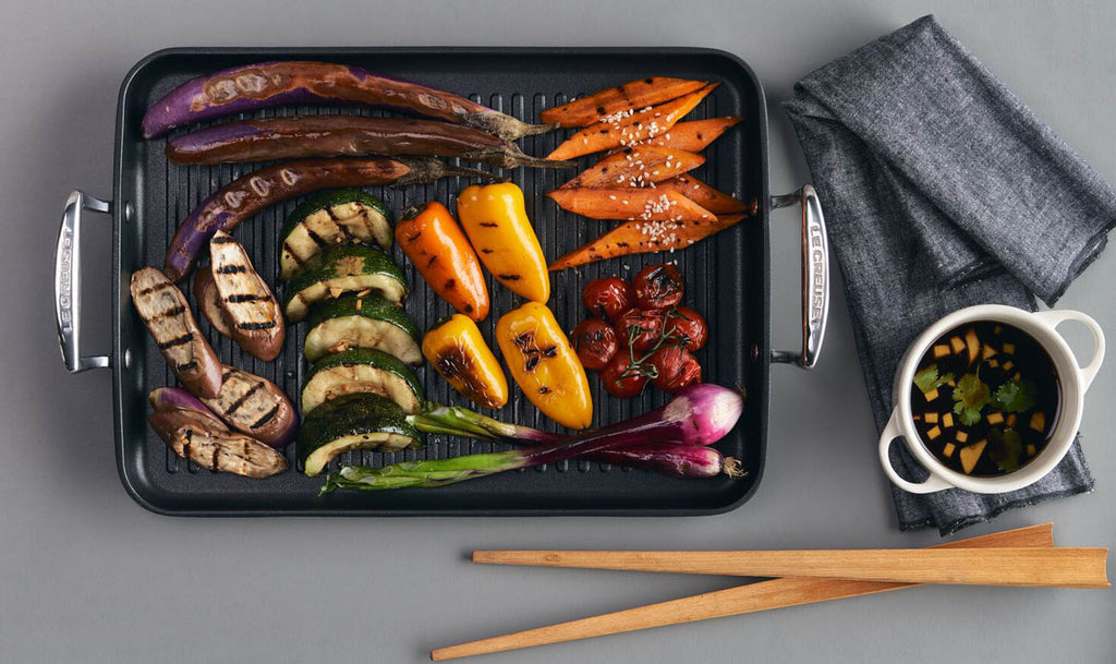Grill grande rigato in alluminio antiaderente