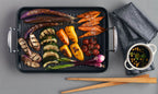 Grill grande rigato in alluminio antiaderente