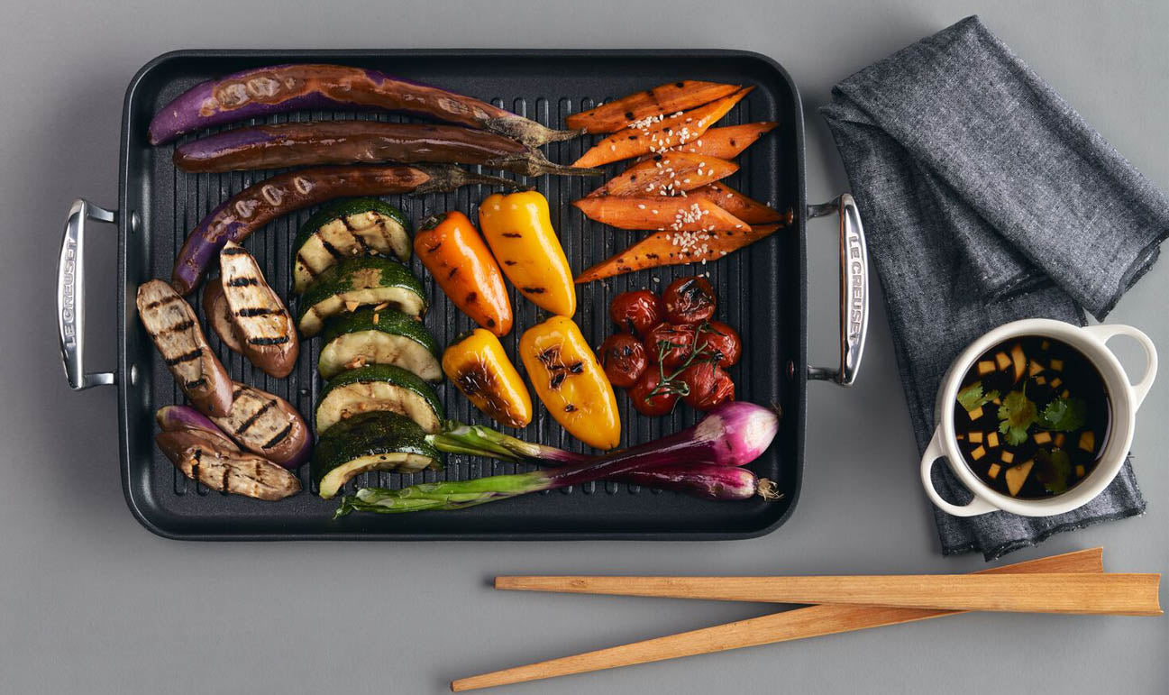 Grill grande rigato in alluminio antiaderente