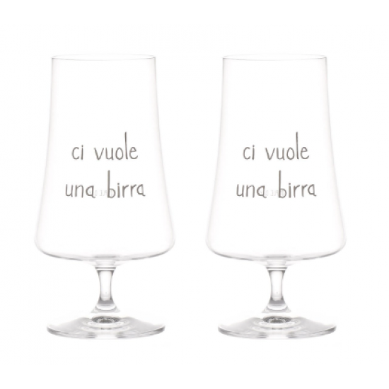 Set 2 Bicchieri birra Ci vuole una birra - 55cl