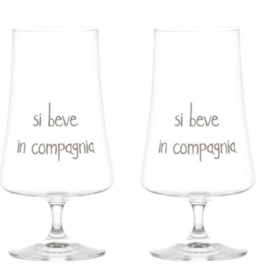 Set 2 Bicchieri birra Si beve in compagnia - 55cl
