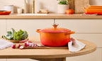 Cocotte rotonda Evolution in ghisa vetrificata 20cm Arancio