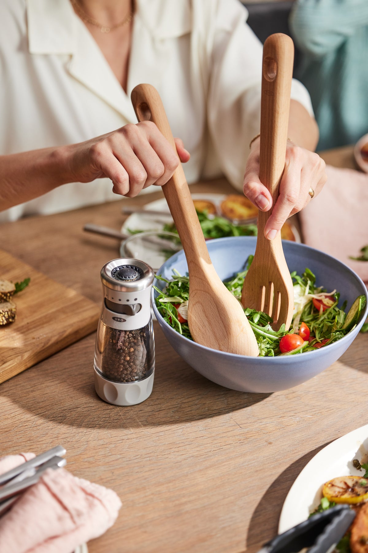 Coppia posate per insalata in faggio