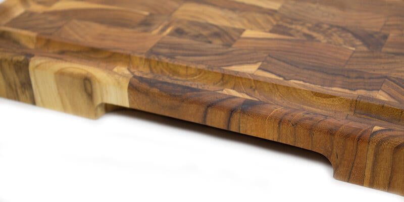 Tagliere con scanalatura in TEAK END GRAIN 58,5x38x3,2 cm