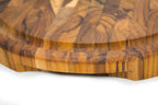 Tagliere con scanalatura in TEAK END GRAIN Ø 35x3,2 cm