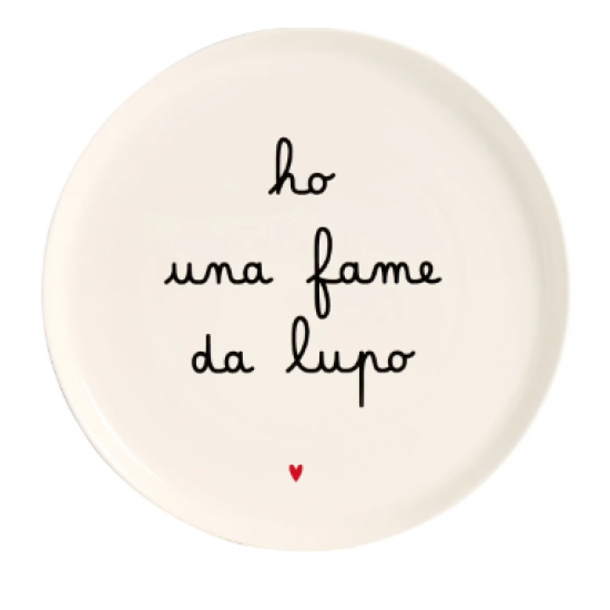 Piatto pizza Ho una fame da lupo 31,5 cm