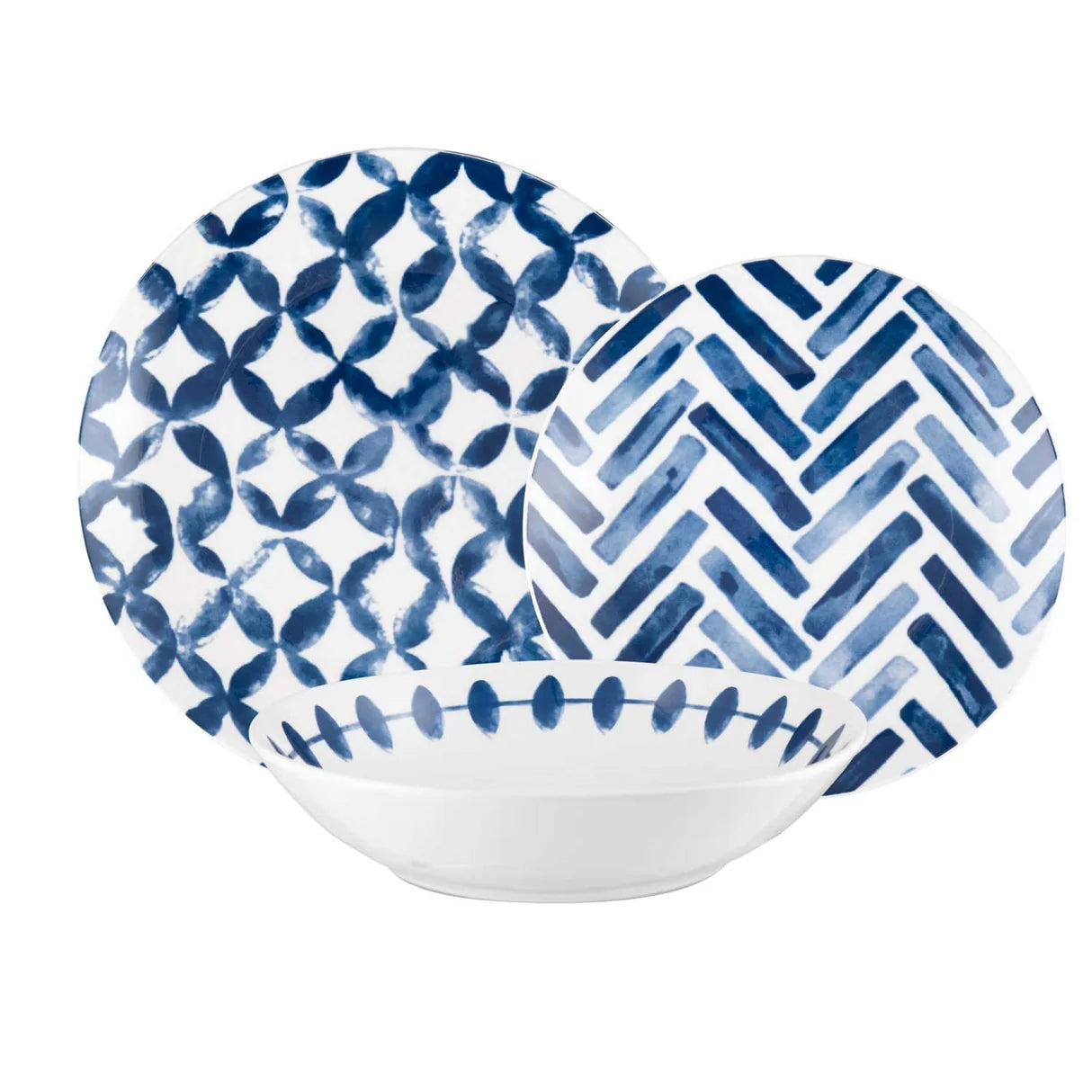 Servizio piatti 18 pezzi Azulejos blu