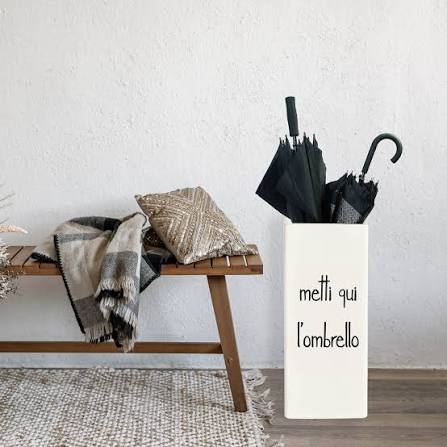 Porta-ombrelli in grès Metti qui l'ombrello