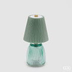 Lampada da Tavolo Plisse con Led H 22 Cm D 11,5 Cm IP 20 Acqua Scatola Regalo