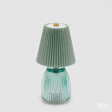 Lampada da Tavolo Plisse con Led H 22 Cm D 11,5 Cm IP 20 Acqua Scatola Regalo