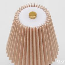 Lampada da Tavolo Plisse con Led H 22 Cm D 11,5 Cm IP 20 Hazelnut Scatola Regalo
